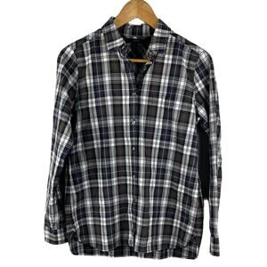J. Crew Classic Fit Plaid‎ Print Long Sleeve Button Down Boyfriend Shirt Size 6